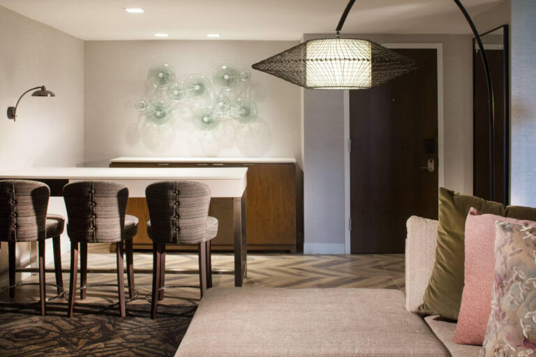 Renovated guestroom at the Marriott Westin Princeton showing modern furnishings and upgrades as part of DDB Contracting’s 300-room Westin Princeton guestroom renovation.