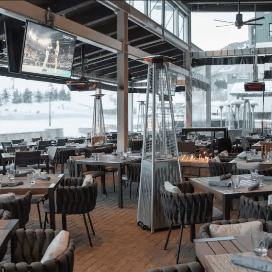 New outdoor dining pavilion at Park Hyatt Beaver Creek Resort and Spa in Eagle County, Colorado.